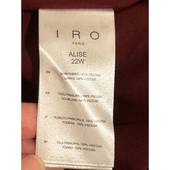 IRO Paris Alise Abstract Burgundy Print Draped Midi Skirt Size 34 Small NWT - Picture 11 of 11